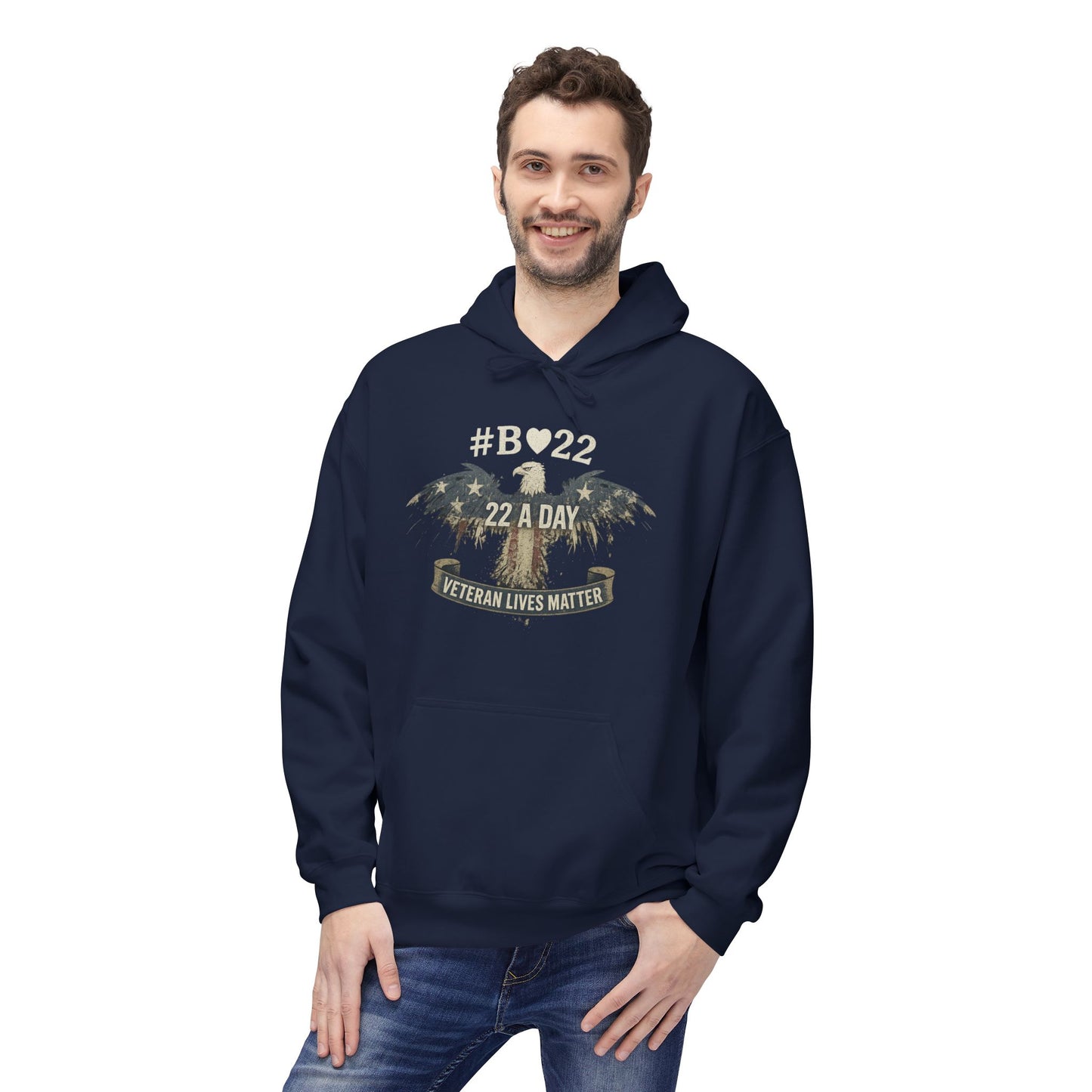 #B🤍22 Veteran Lives Matter Hoodie - Unisex Fleece Sweatshirt