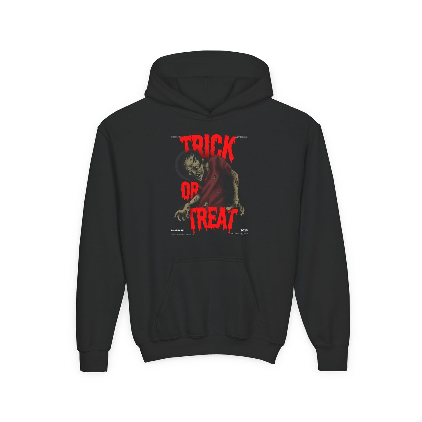 Halloween Spooky Kids Sweatshirt, Trick or Treat Zombie Hoodie