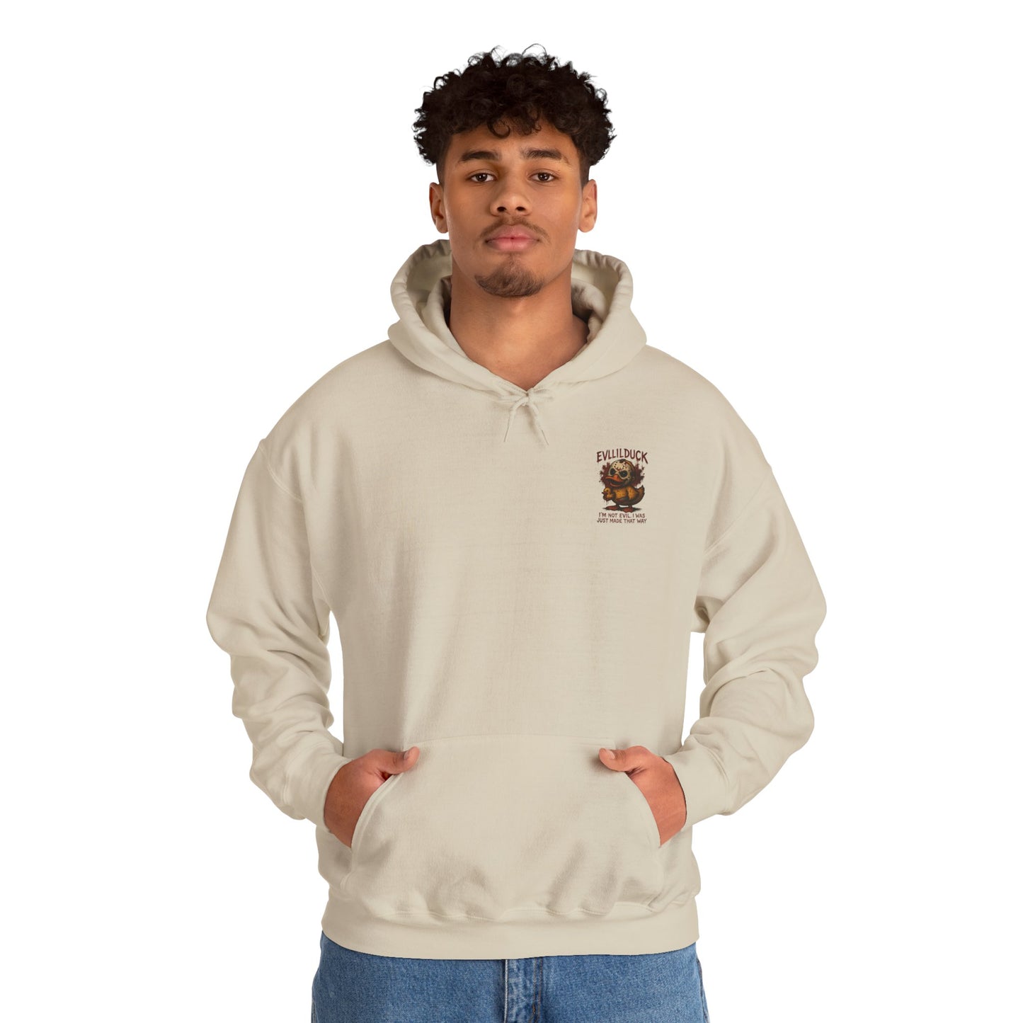Evllilduck Funny Horror Themed Hoodie - Unisex Sweatshirt for Halloween