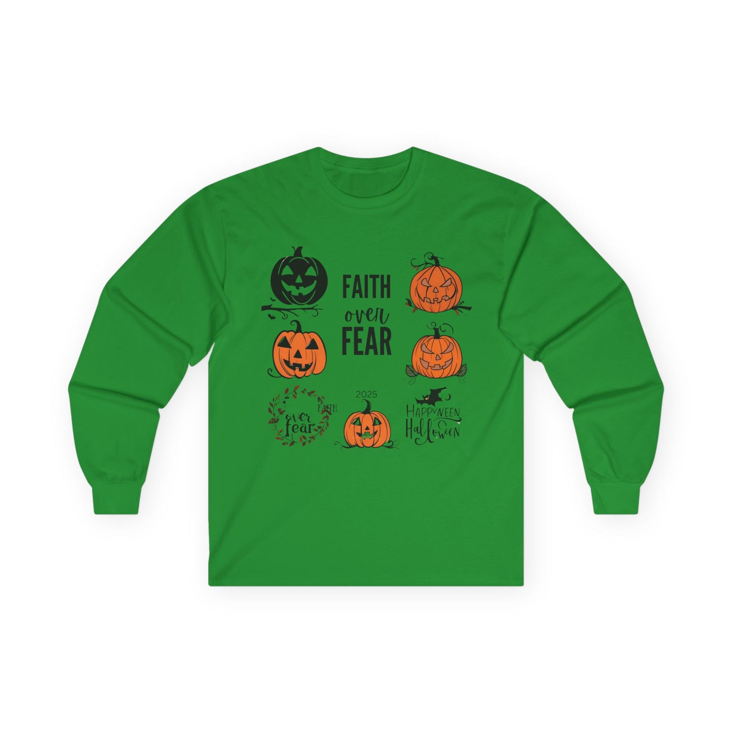 Halloween Faith Over Fear Long Sleeve Tee - Unisex Fall Shirt