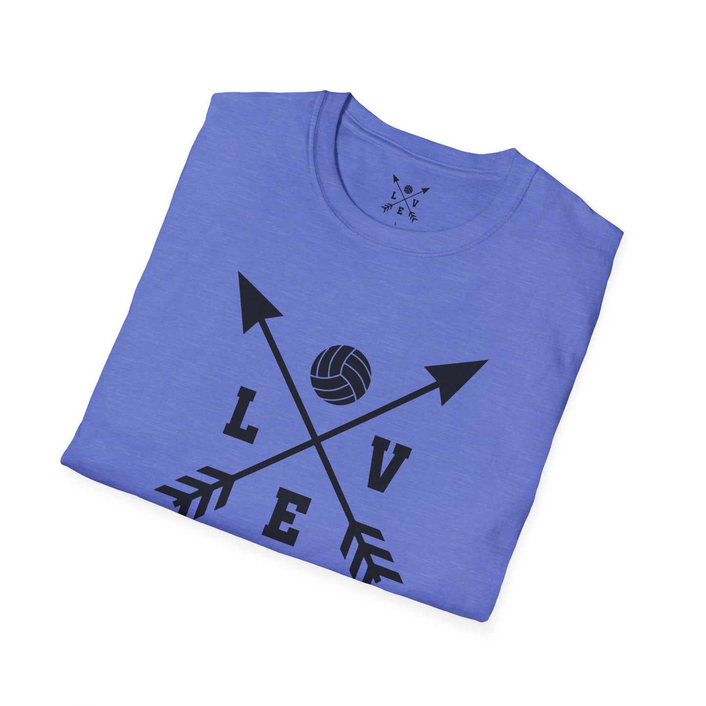 Love Volleyball Unisex T-Shirt | Sporty Tee, Gift for Athletes, Casual Wear, Heart and Arrow Design, Game Day Shirt