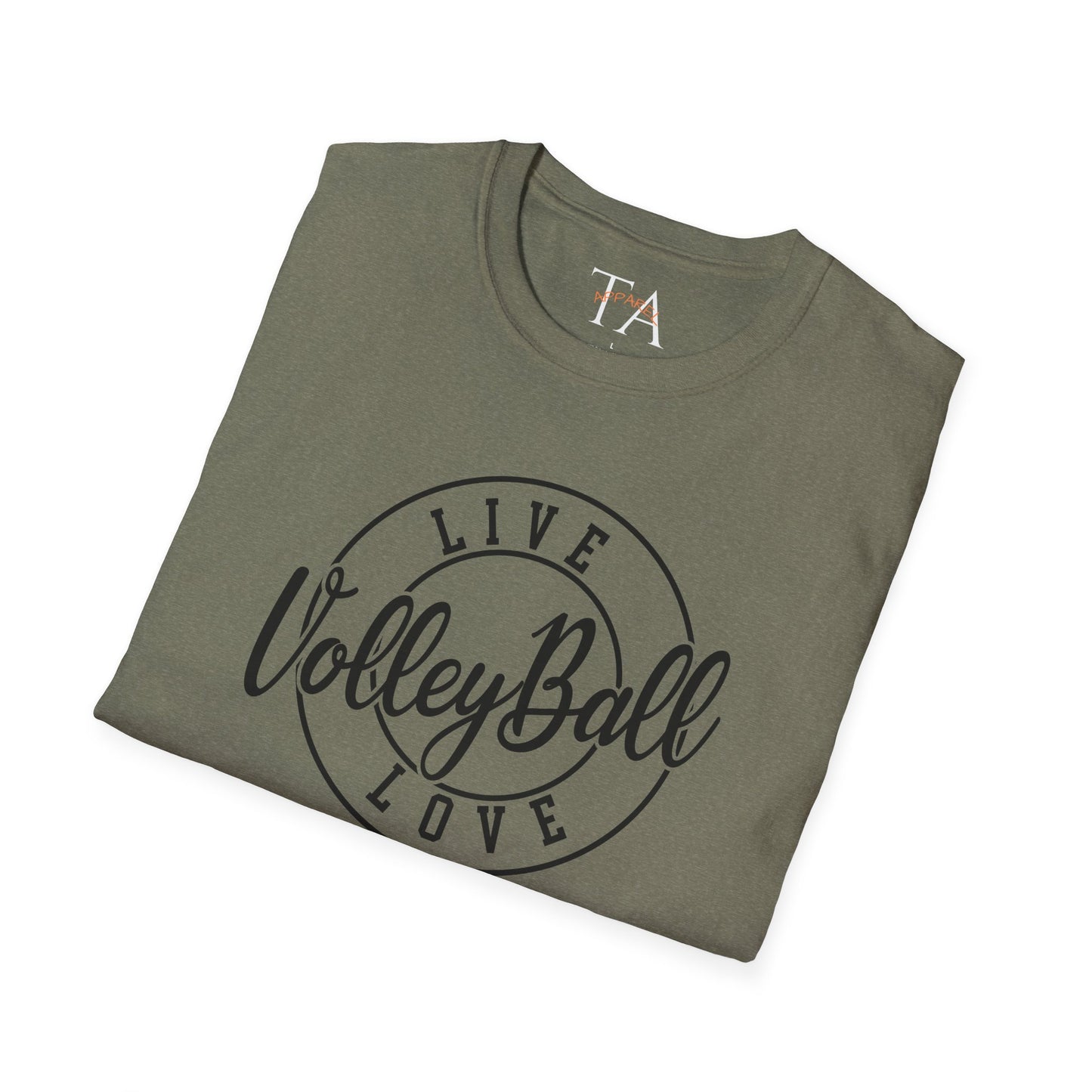 Volleyball Live Love Unisex Softstyle T-Shirt, Sports Tee, Volleyball Gift, Game Day Apparel, Casual Wear, Activewear