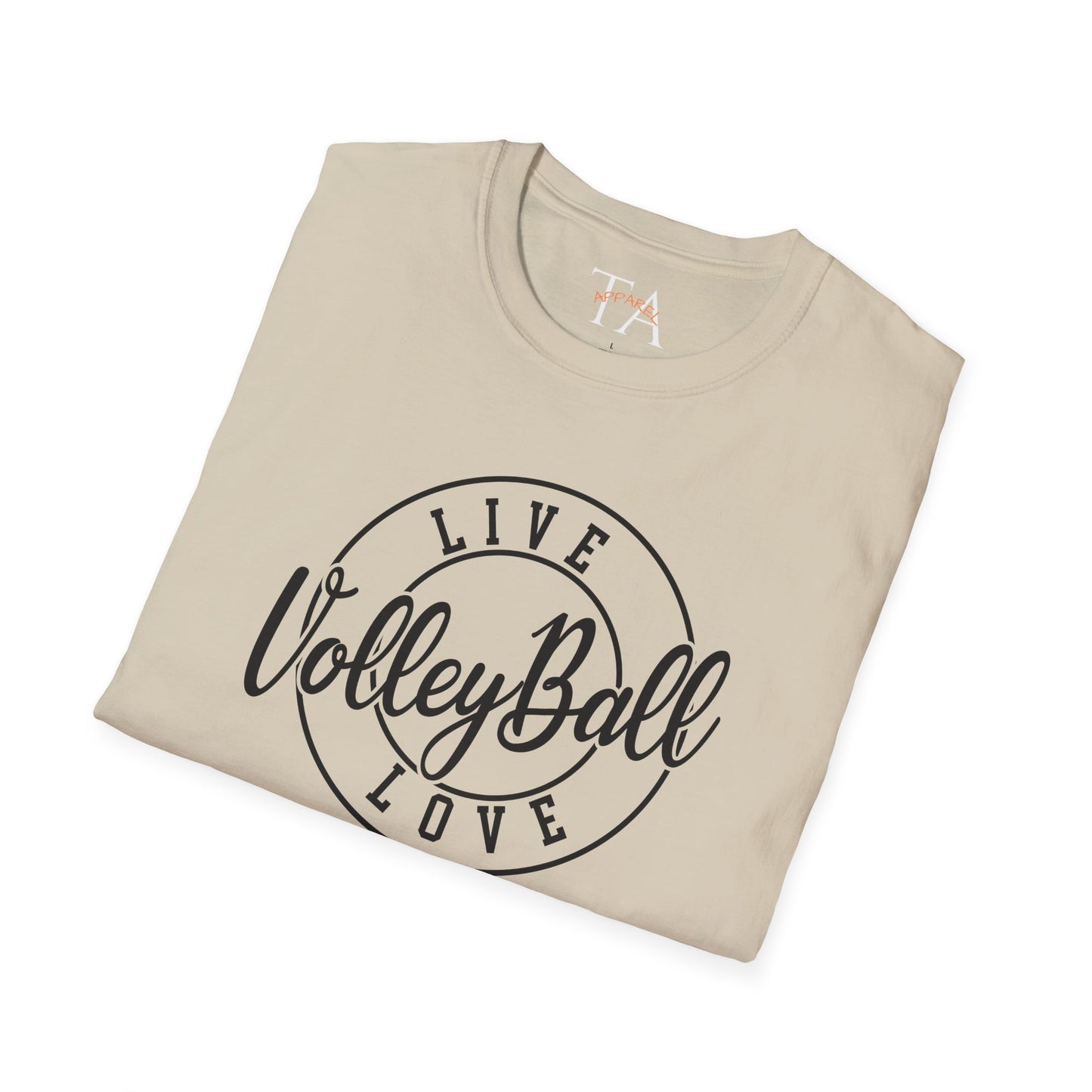 Volleyball Live Love Unisex Softstyle T-Shirt, Sports Tee, Volleyball Gift, Game Day Apparel, Casual Wear, Activewear