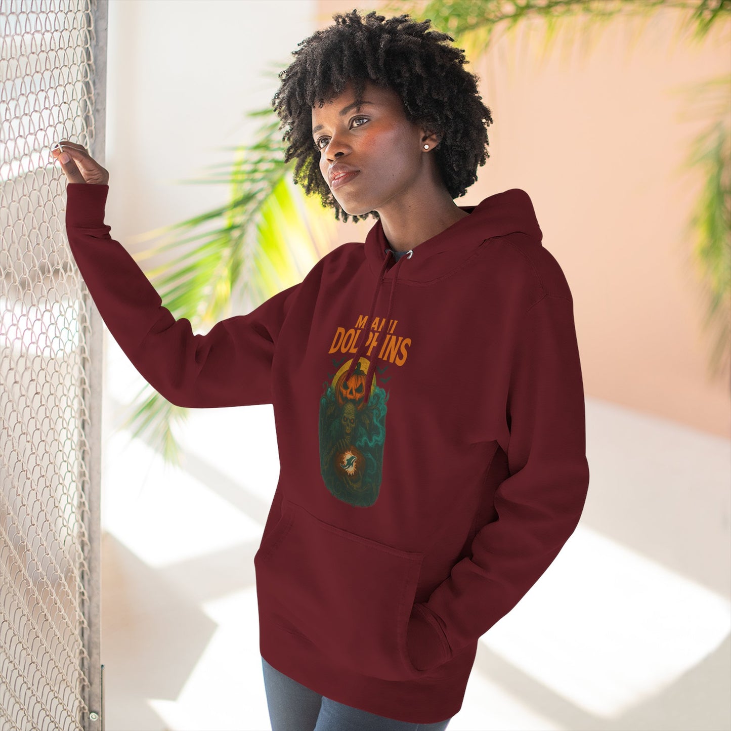 Halloween Cozy Dolphin Fleece Hoodie: Ocean Lovers, Casual Wear, Animal Lovers Gift, Beach Days, Relaxing at Home. Sea Life Graphic
