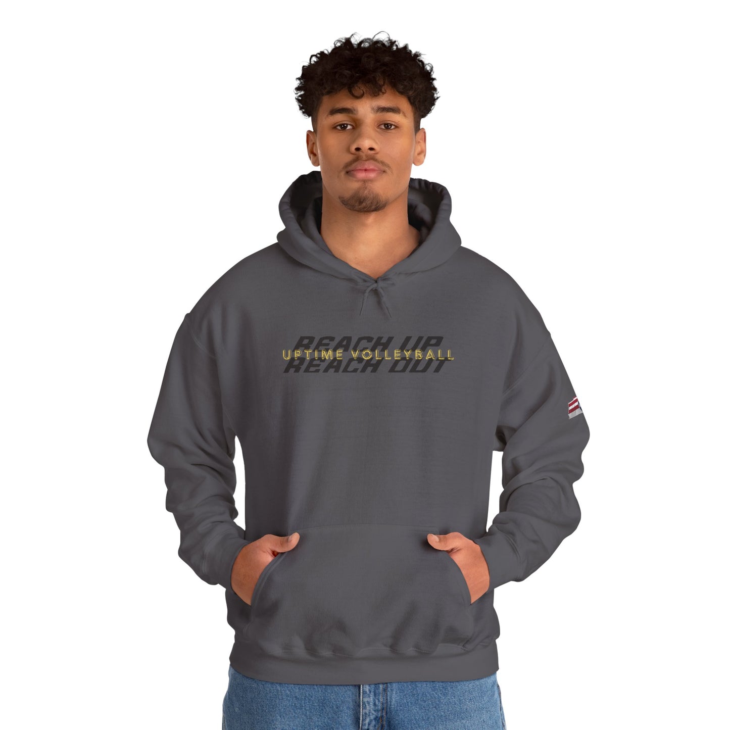 UPTIME Volleyball Reach Up Reach Out Hoodie | Empowerment Motivational Gift