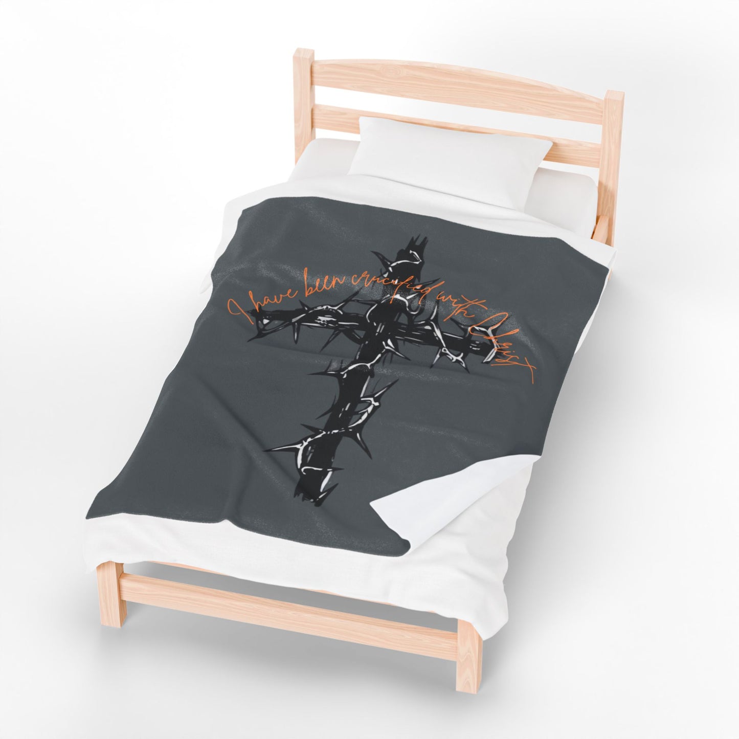 Faith Inspired Plush Blanket - Faith Inspired 'I Have Been Crucified with Christ'