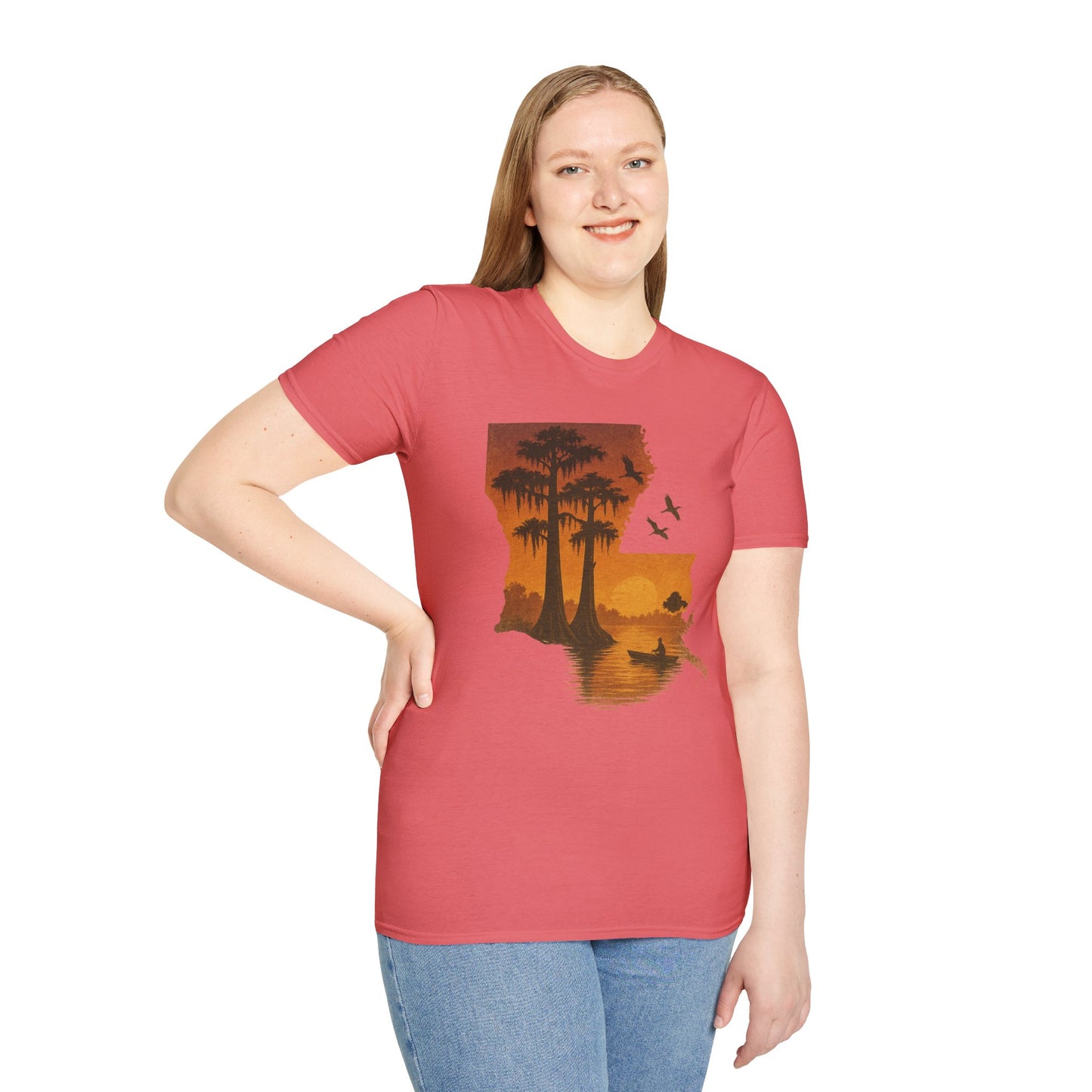Louisiana Sunset T-Shirt, Unisex Beach Tee, Summer Vacation Shirt, Nature Lover Gift, Outdoor Adventure Apparel