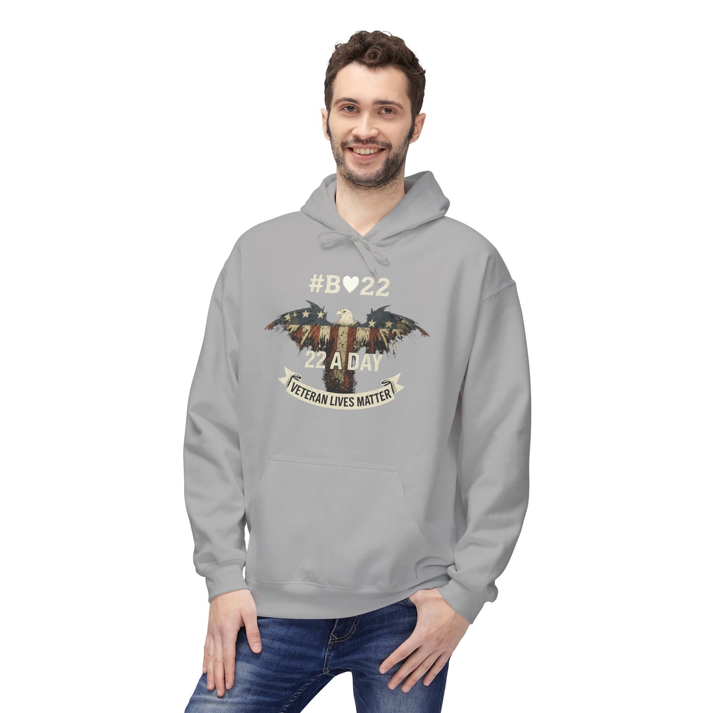 #B🤍22 Fleece Hoodie Veteran Lives Matter Sweatshirt