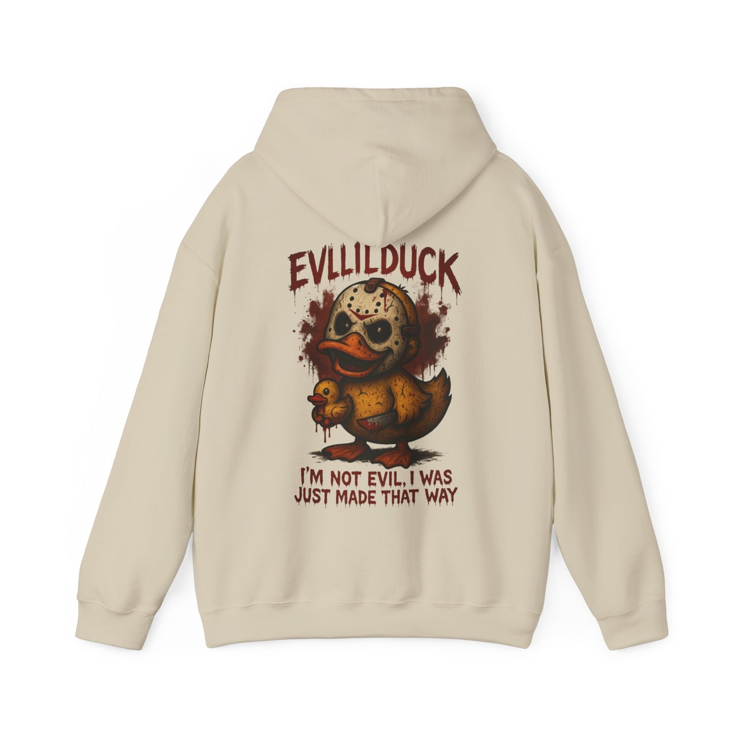 Evllilduck Funny Horror Themed Hoodie - Unisex Sweatshirt for Halloween