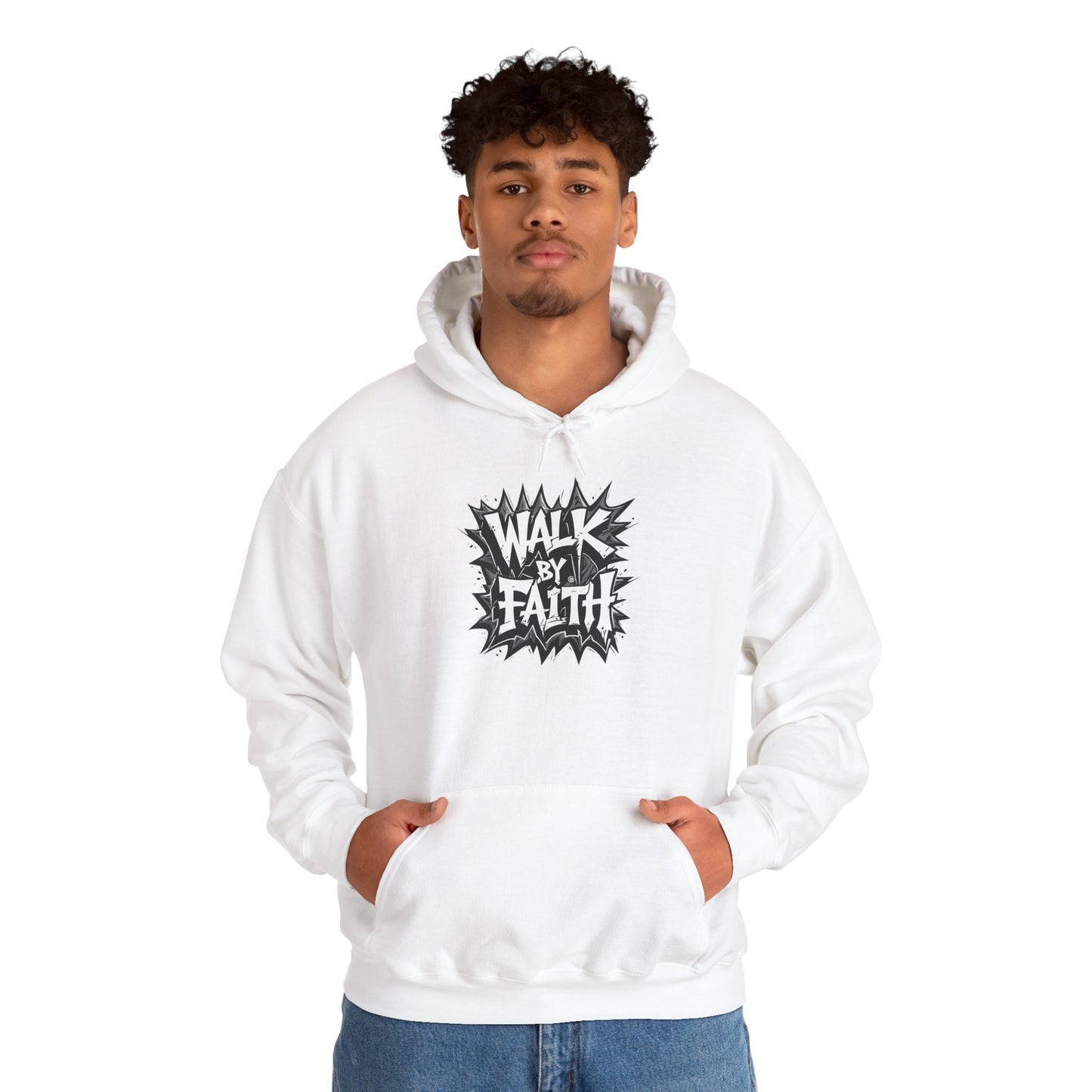 Faith Inspired Unisex Walk by Faith Hoodie - Inspirational Unisex Sweatshirt, Faith Apparel, Cozy Casual Wear, Gift for Believers, Everyday Comfort