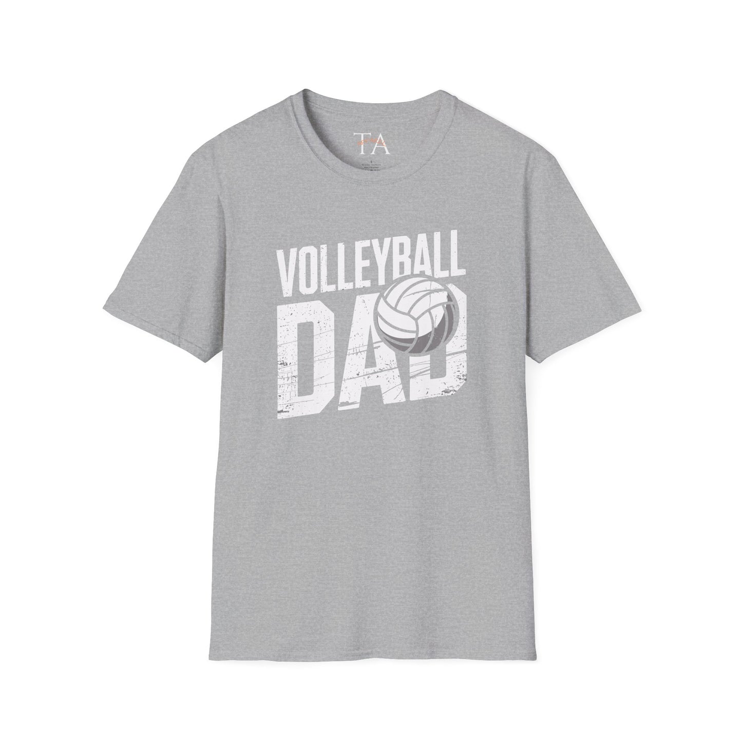 Volleyball Dad Distressed Design Unisex T-Shirt - Customize with Player Number