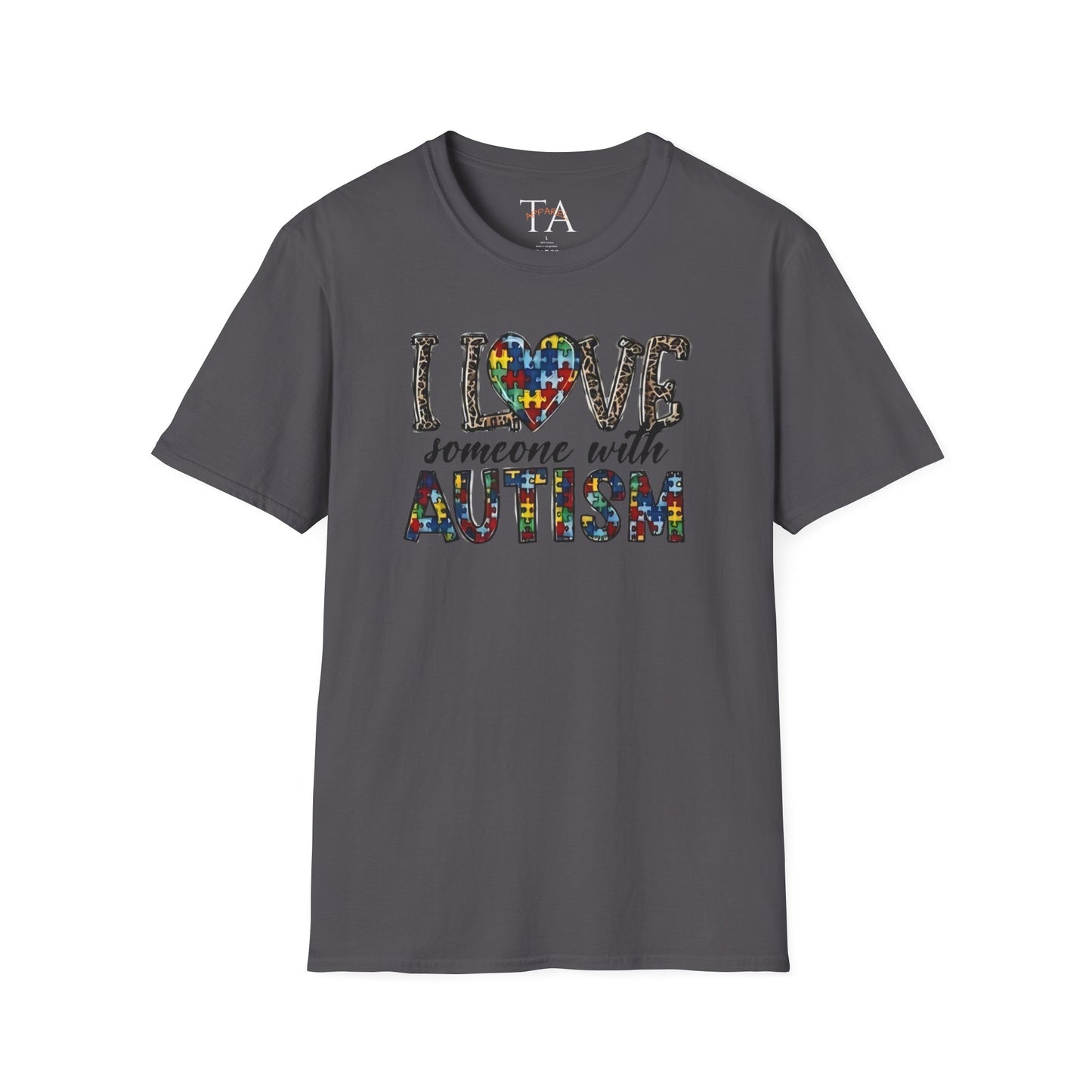 Autism Awareness Unisex T-Shirt - I Love Someone with Autism Design