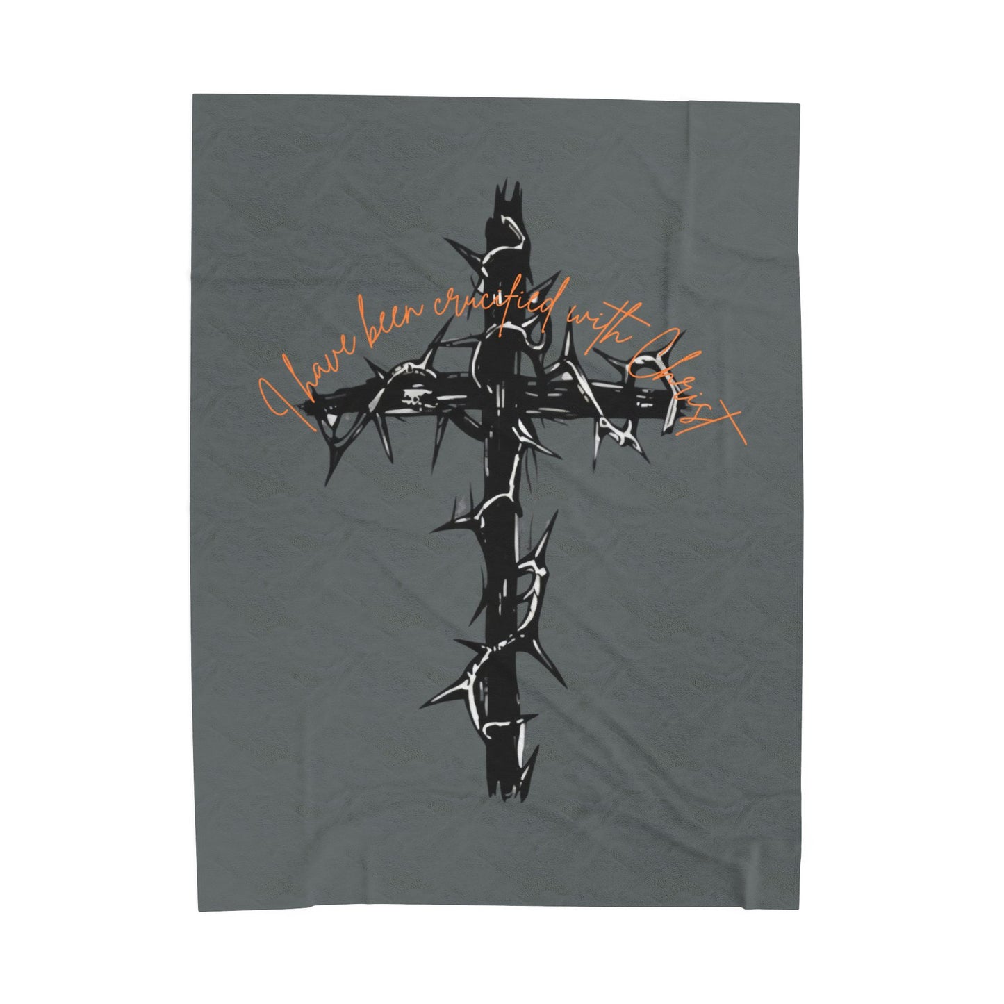 Faith Inspired Plush Blanket - Faith Inspired 'I Have Been Crucified with Christ'