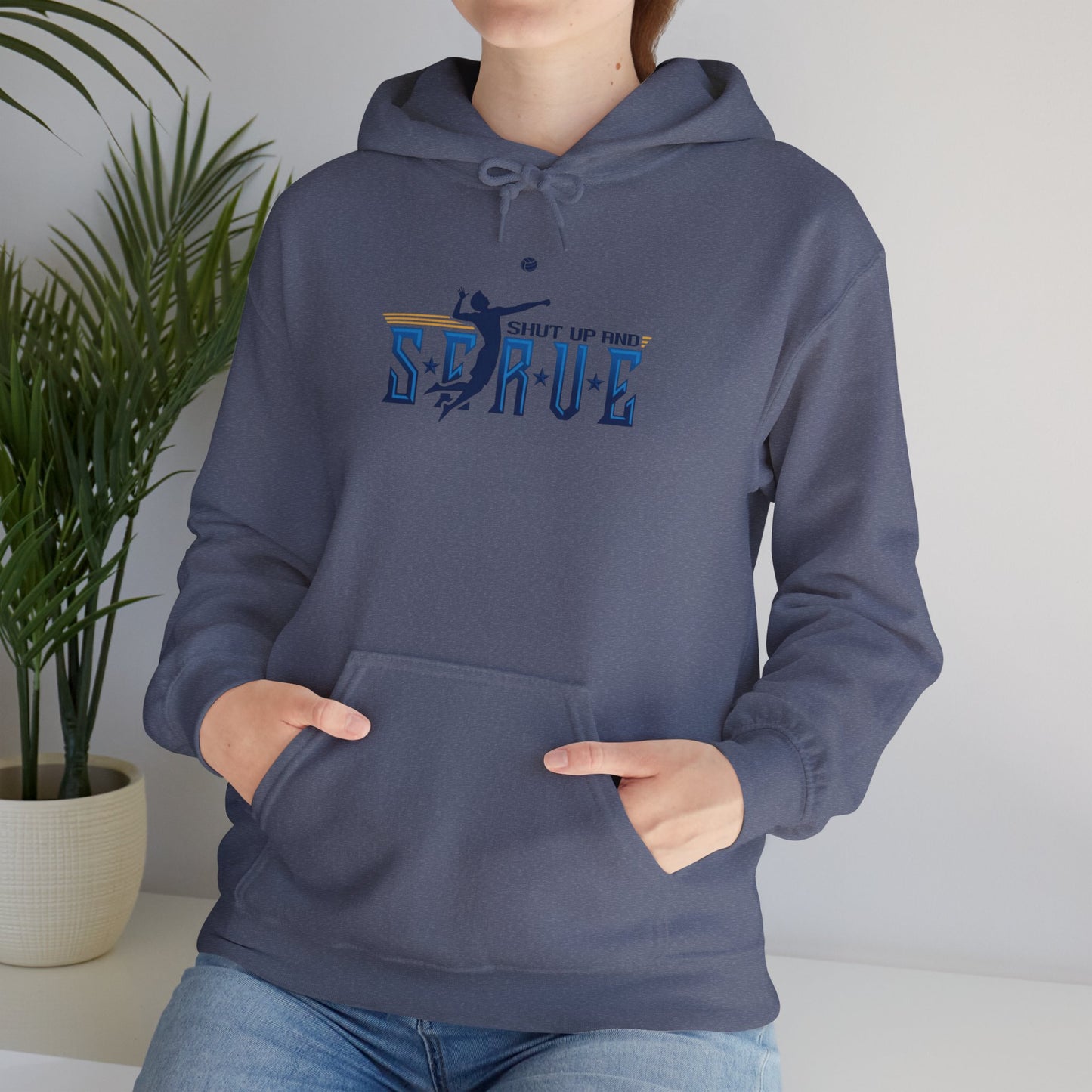 UPTIME Volleyball Hoodie with Serve Design, Unisex Sportswear, Perfect Gift for Athletes, Workout Gear, Cool Casual Wear, Back to School