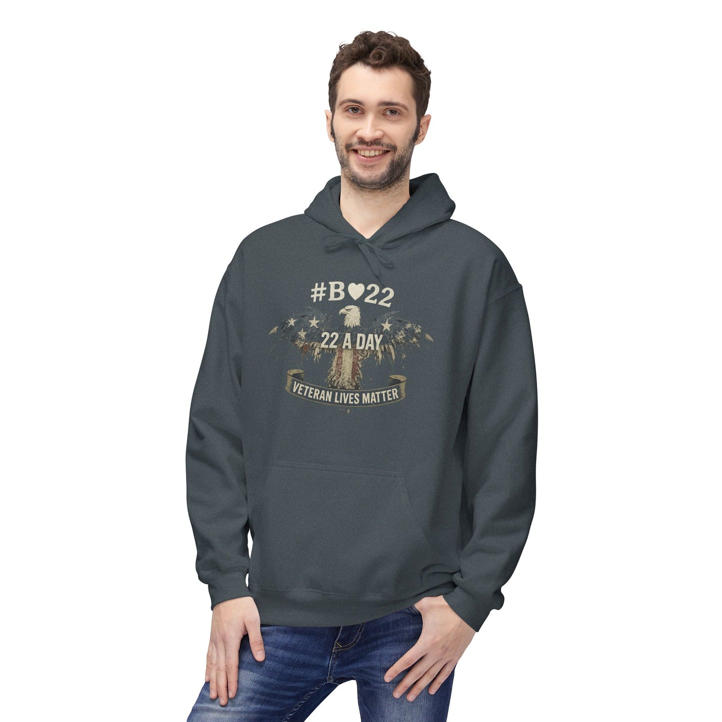 #B🤍22 Veteran Lives Matter Hoodie - Unisex Fleece Sweatshirt