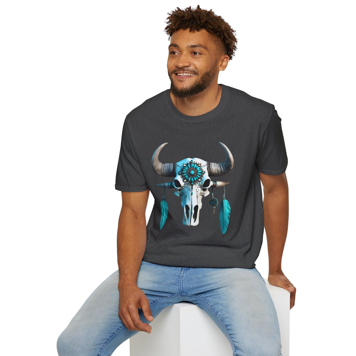 Native American Turquoise Buffalo Skull Tee - Unisex Jersey