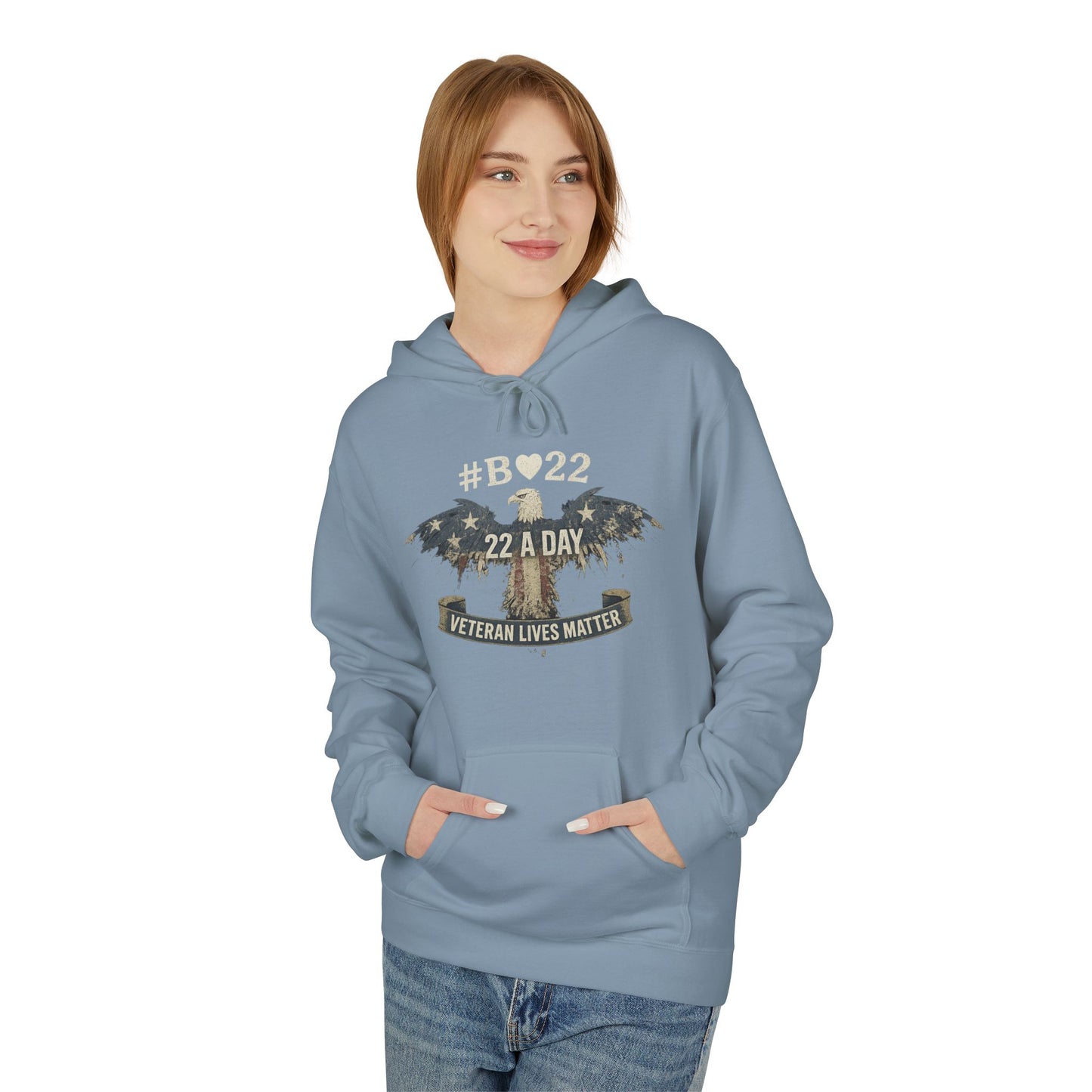 #B🤍22 Veteran Lives Matter Hoodie - Unisex Fleece Sweatshirt