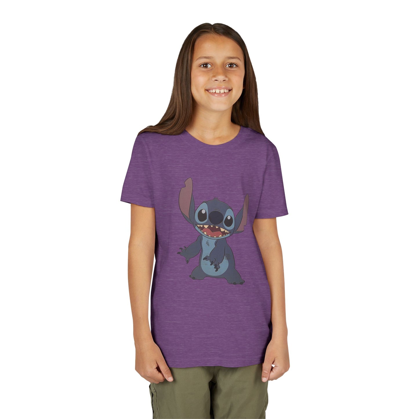Kids Short Sleeve Tee with Stitch, Cute Kids Tee, Fun Gift for Boys & Girls, Birthday Gift, Summer Wear, Kids' Fashion