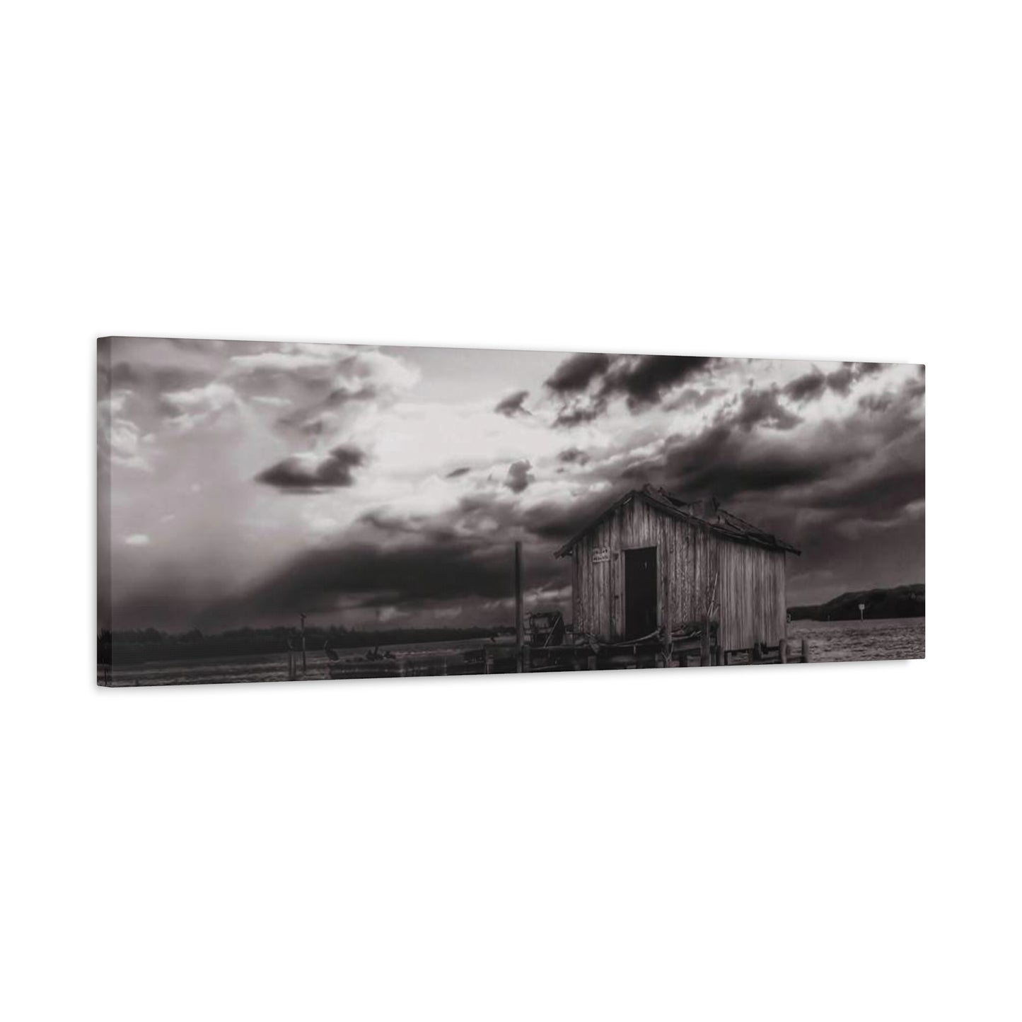 Serene Landscape Canvas Art, Rustic Home Decor, Black and White Wall Art, Perfect for Living Room, Gift for Nature Lovers