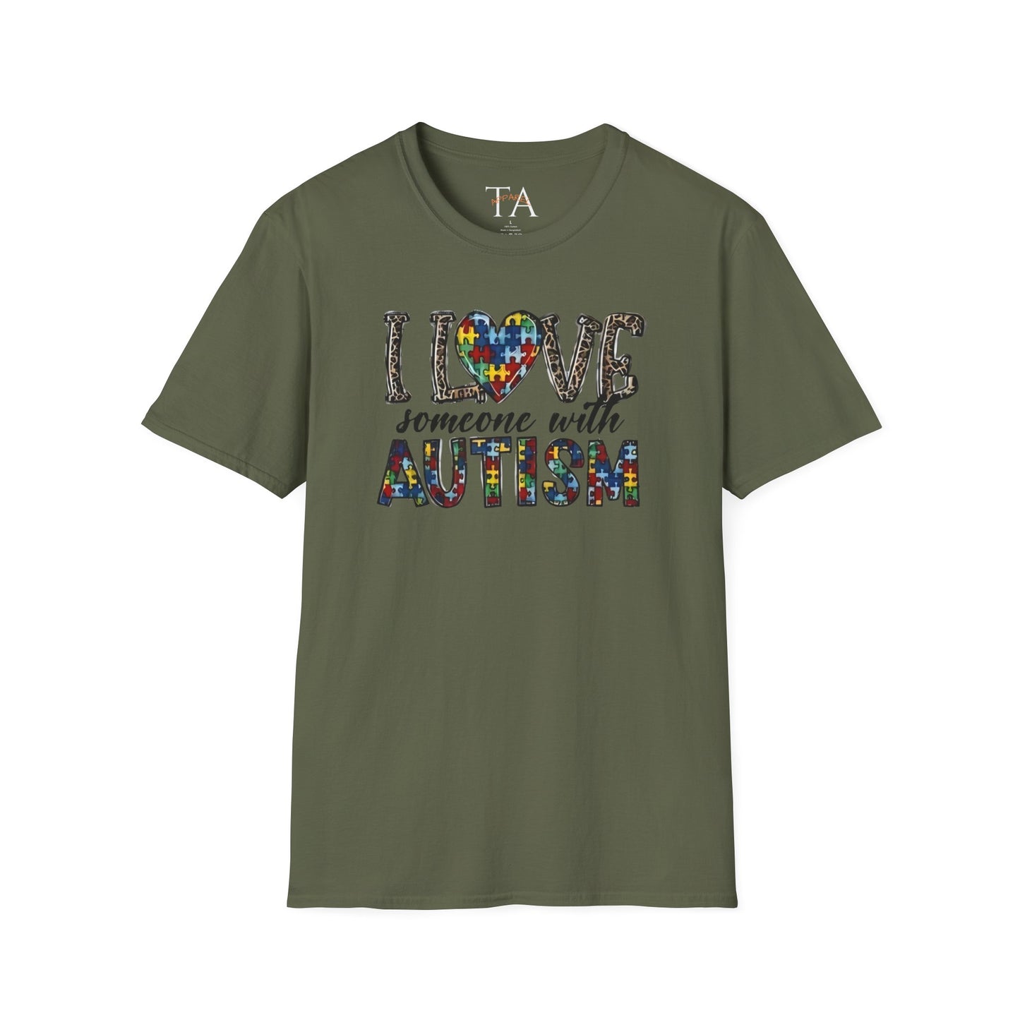 Autism Awareness Unisex T-Shirt - I Love Someone with Autism Design