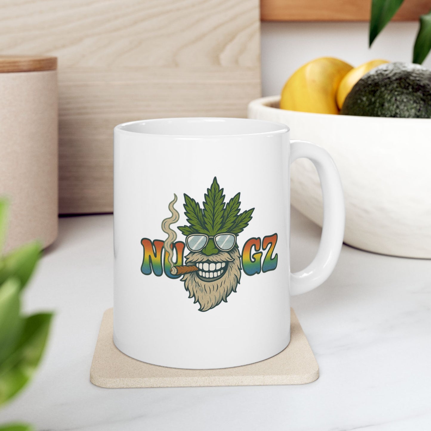 NUGZ Vibrant Ceramic Mug with Fun Design | Perfect for Coffee Lovers, Gift for Friends, Office Decor, Daily Use, Holidays