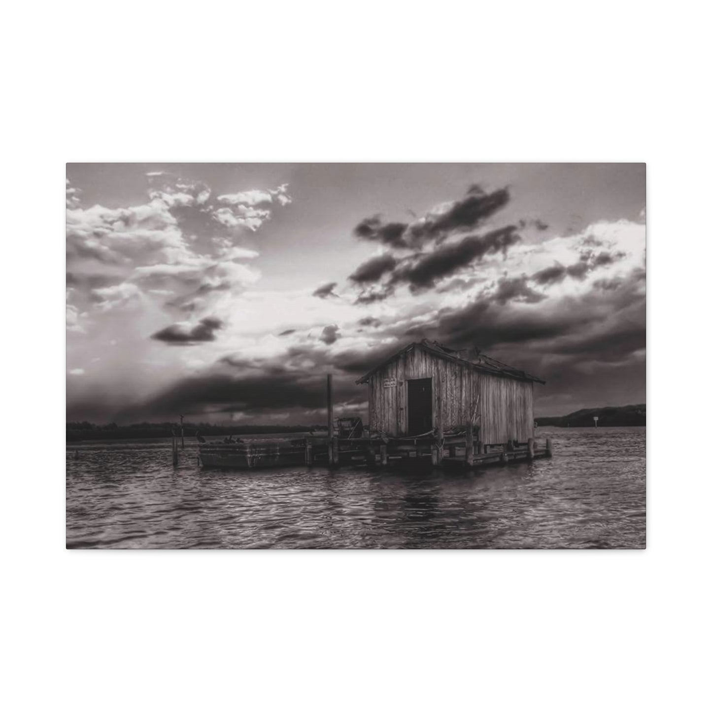 Serene Landscape Canvas Art, Rustic Home Decor, Black and White Wall Art, Perfect for Living Room, Gift for Nature Lovers