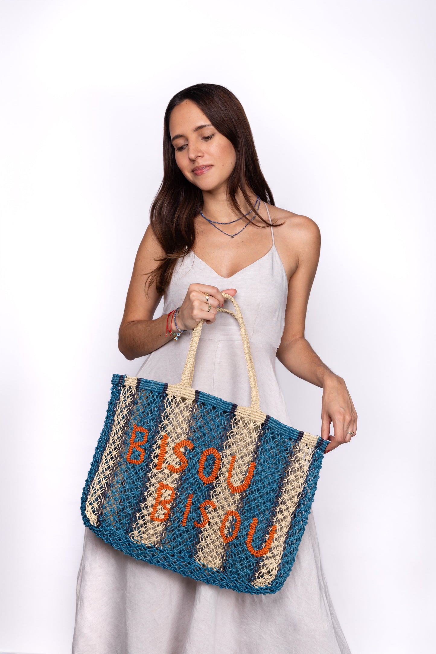 Tin Marin - Bisou Bisou Woven Jute Tote