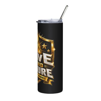 Childhood Cancer Awareness Brave Beyond Measure 20oz Skinny Tumbler Gold Ribbon Sublimation Tumbler