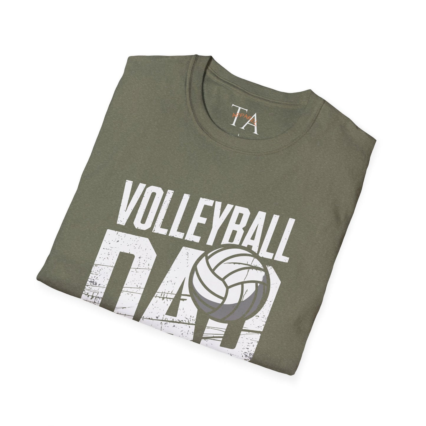 Volleyball Dad Distressed Design Unisex T-Shirt - Customize with Player Number