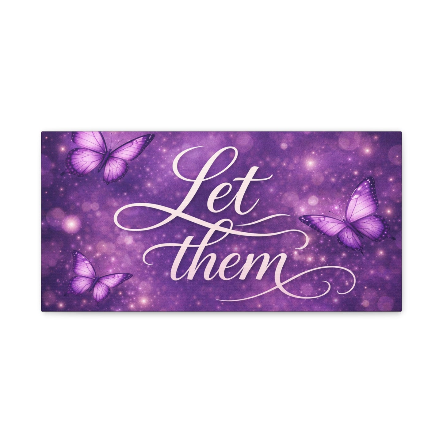 Let Them - Purple Butterfly Matte Canvas Wall Art