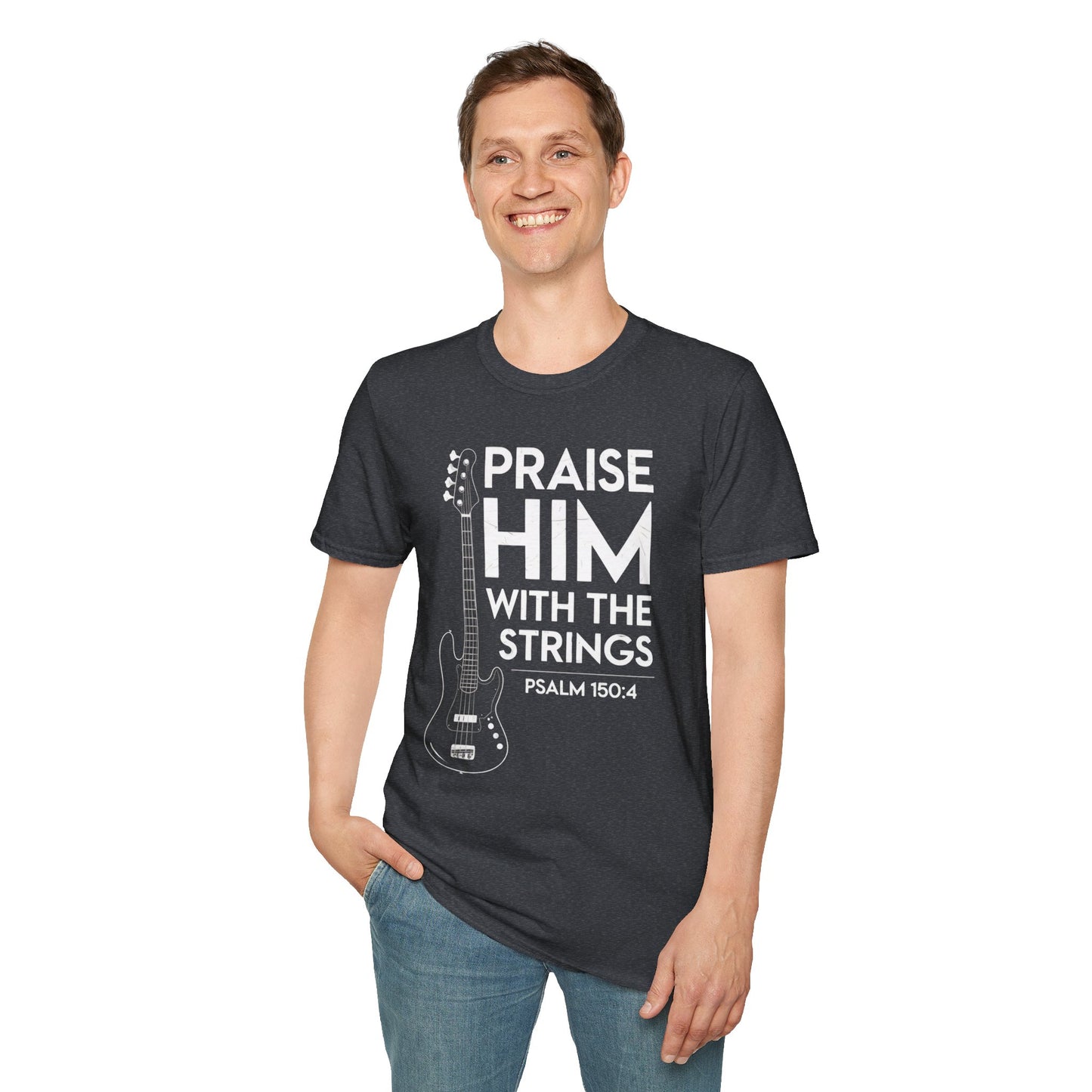 Faith Inspired Guitar T-Shirt - Praise Hime With The Strings - Psalm 150:4