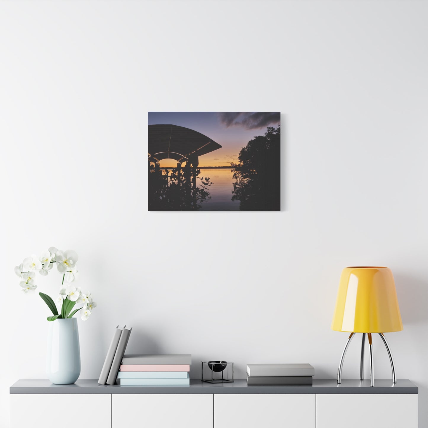 Serene and Vibrant Sunset on the River - Canvas Wal Art