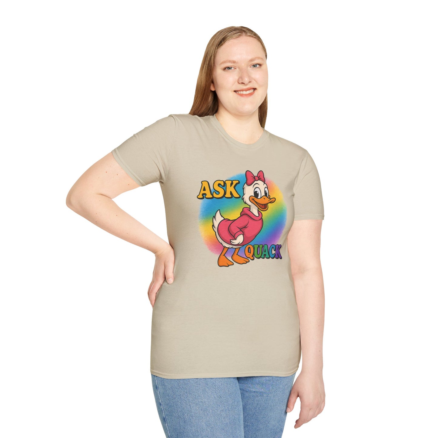 Ask Quack Duck Unisex T-Shirt - Funny Graphic Tee for Kids and Adults