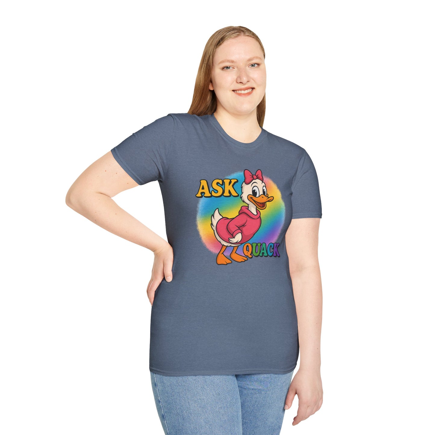 Ask Quack Duck Unisex T-Shirt - Funny Graphic Tee for Kids and Adults