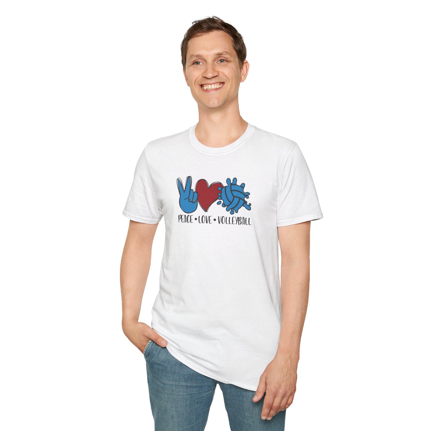 Peace Love Volleyball Unisex T-Shirt, Casual Tee, Sports Apparel, Gift for Volleyball Lovers, Summer Fashion
