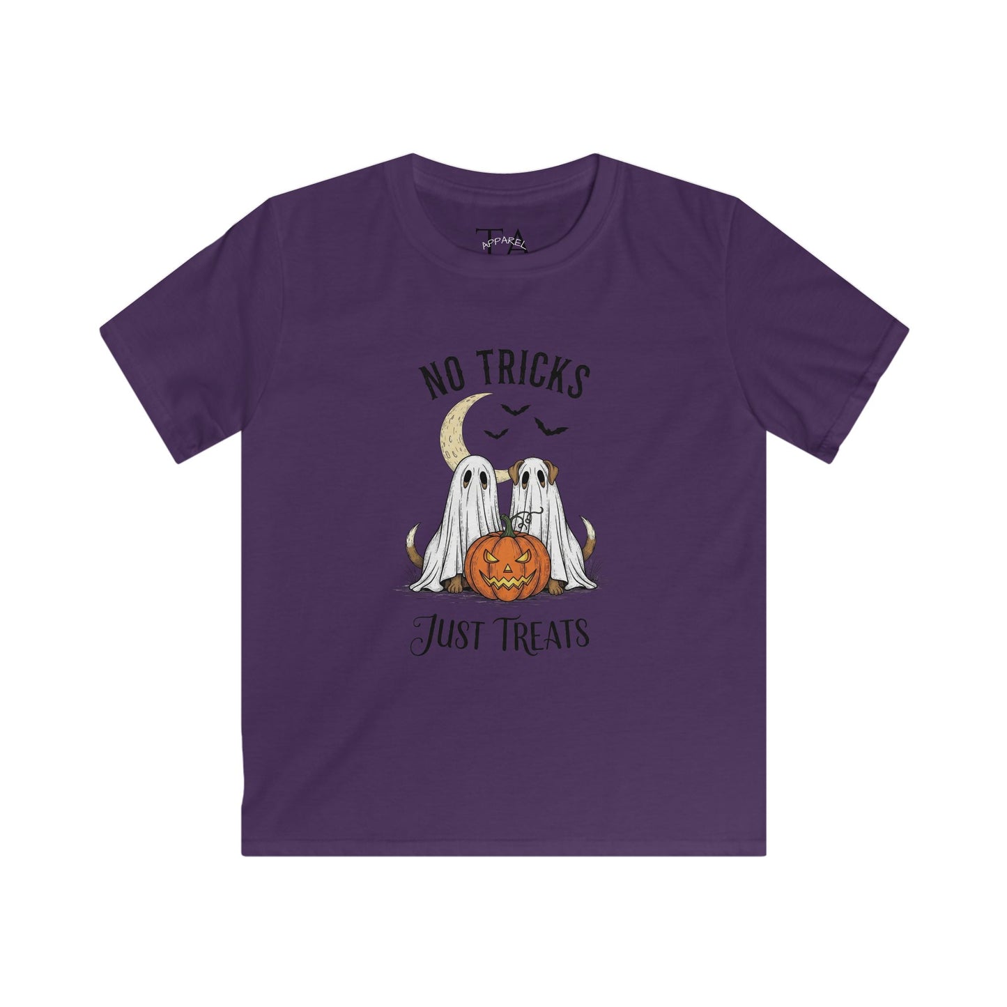 Ghostly Halloween Tee for Kids - No Tricks Just Treats