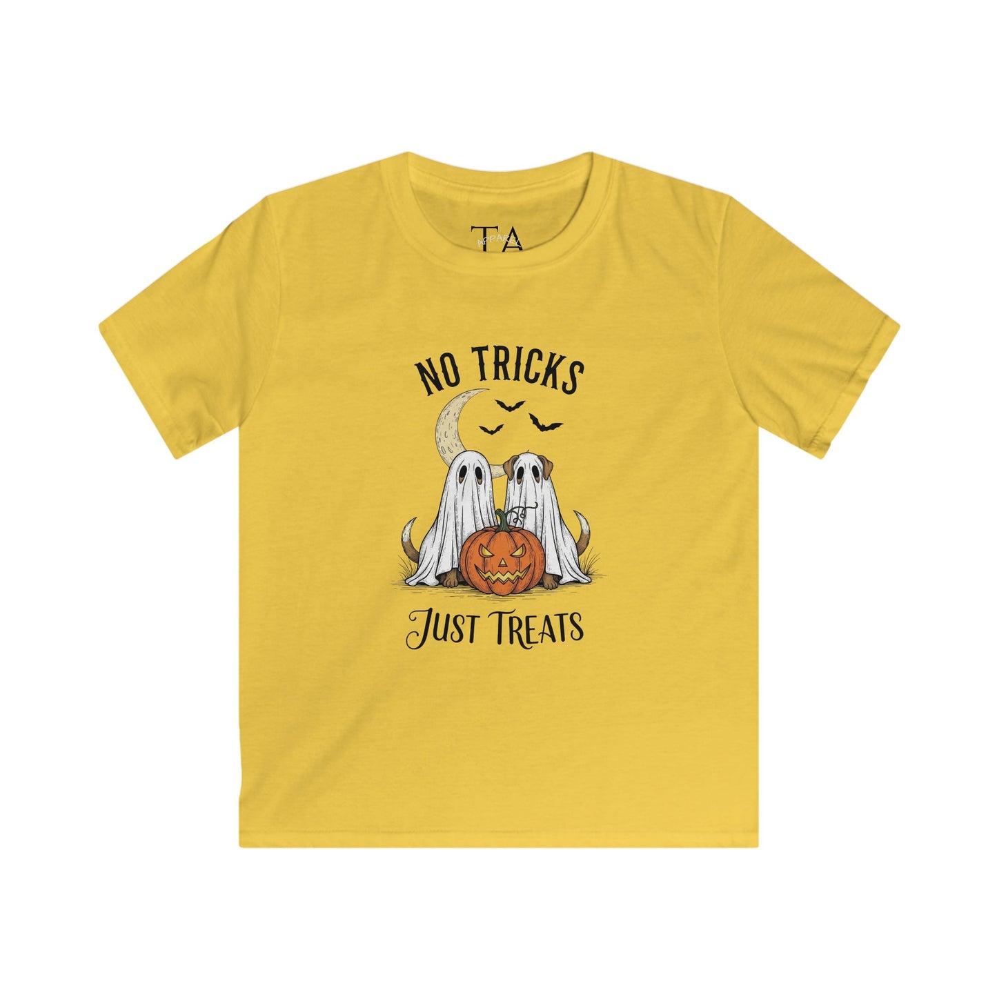 Ghostly Halloween Tee for Kids - No Tricks Just Treats