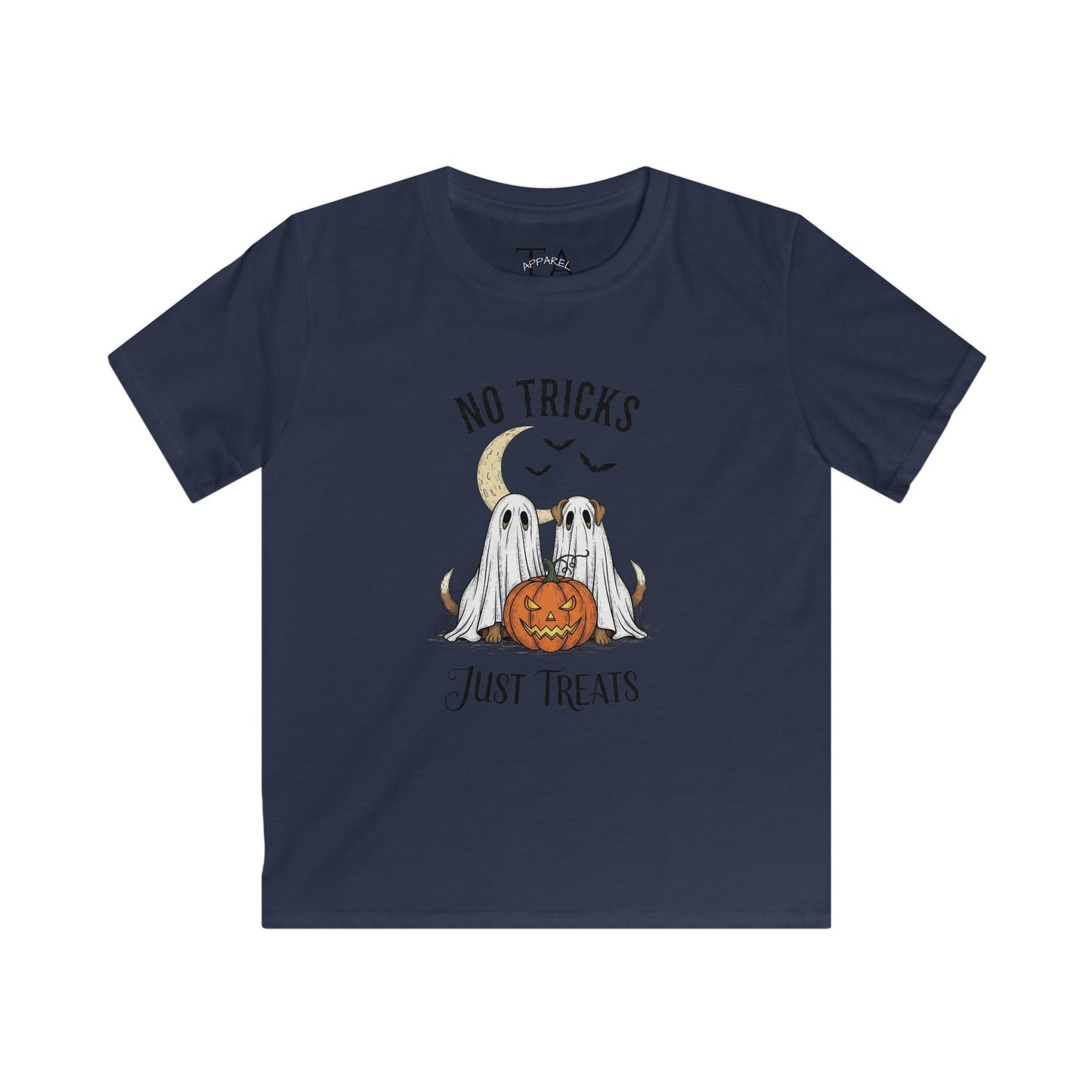 Ghostly Halloween Tee for Kids - No Tricks Just Treats