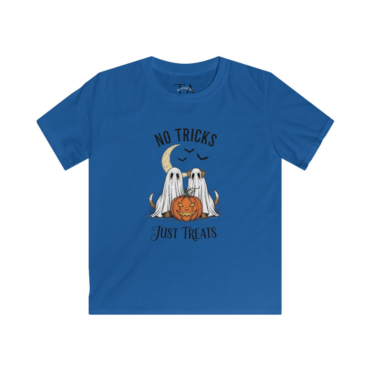 Ghostly Halloween Tee for Kids - No Tricks Just Treats