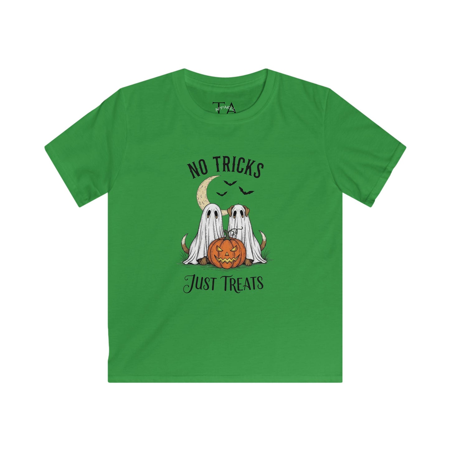 Ghostly Halloween Tee for Kids - No Tricks Just Treats