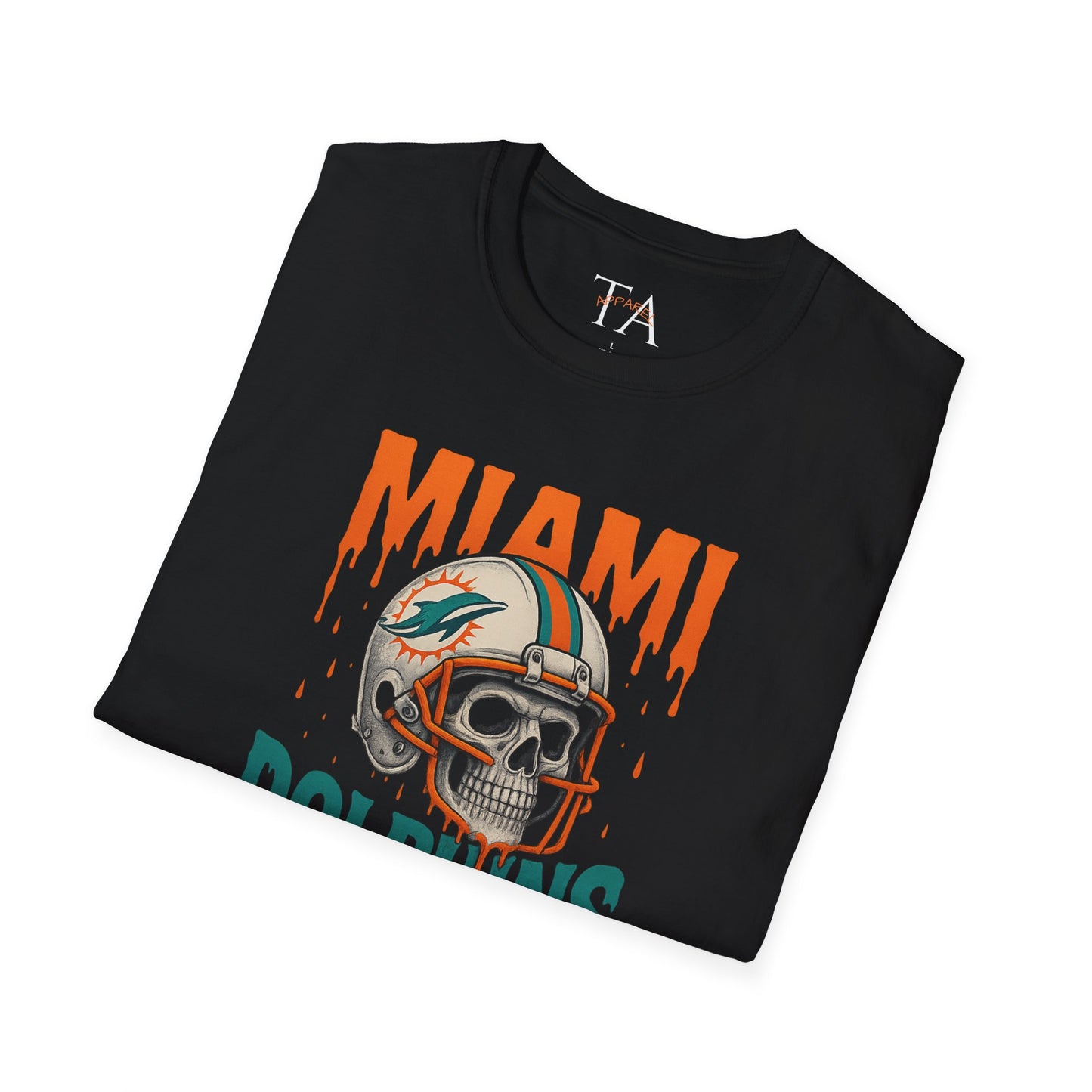 Miami Dolphins Halloween Unisex T-Shirt, Football Fan Tee, Spooky Sports Shirt, Game Day Wear, Fun Halloween Apparel