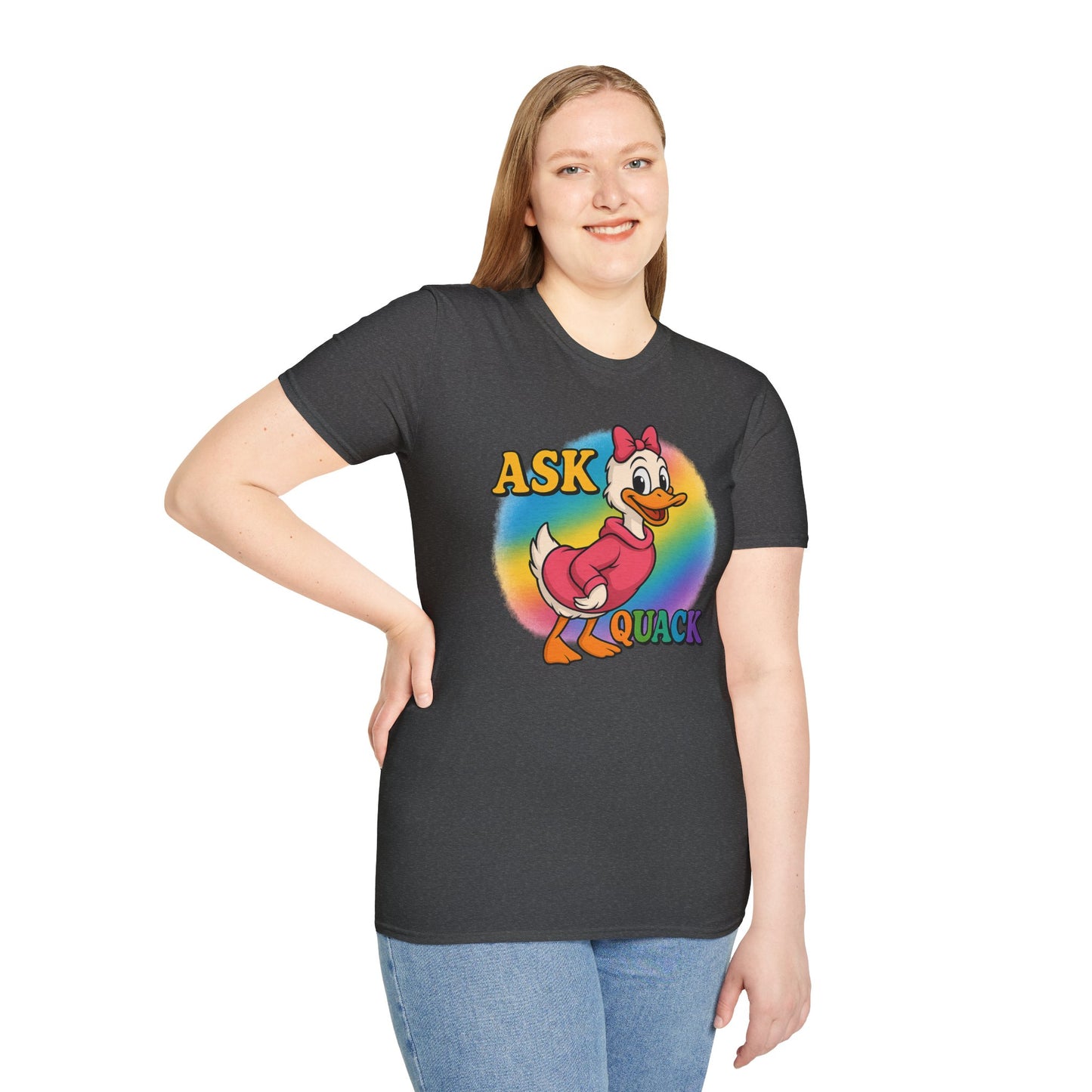 Ask Quack Duck Unisex T-Shirt - Funny Graphic Tee for Kids and Adults