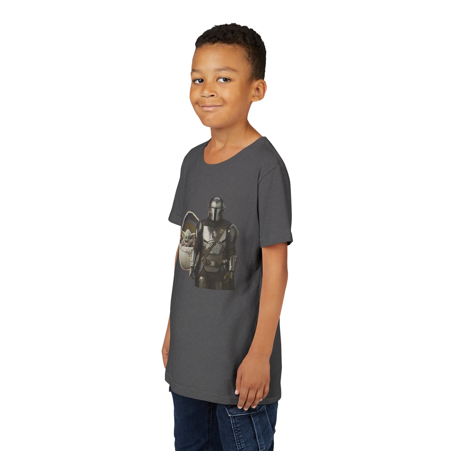 Kids Star Wars Inspired Youth Tee, Mandalorian T-Shirt, Grogu Shirt, Galaxy Adventure, Kids Summer Outfit, Birthday Gift