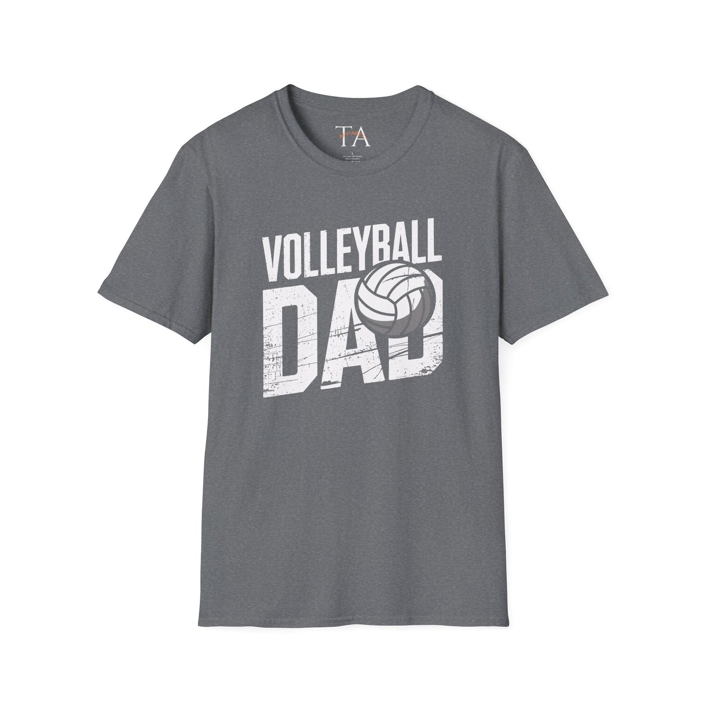 Volleyball Dad Distressed Design Unisex T-Shirt - Customize with Player Number