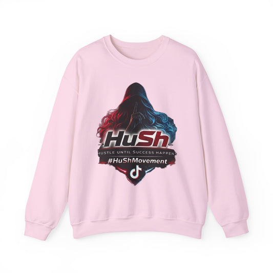 #HuSh Movement feminine Logo Crewneck Sweatshirt | TikTok Inspired Hooded Silhouette