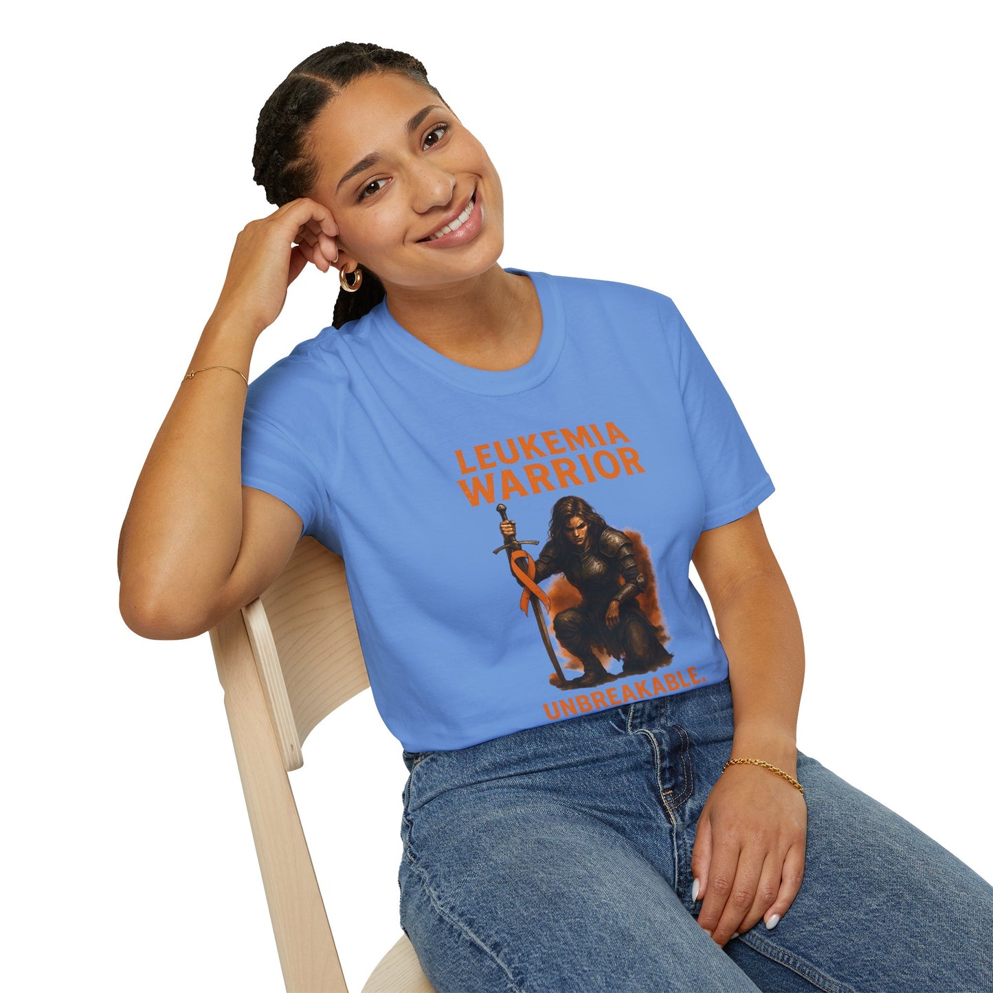 Leukemia Warrior T-Shirt - Unisex Softstyle Tee - Unbreakable, Unshakable, Unstoppable