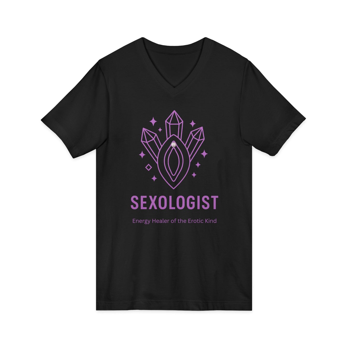 Sexologist V-Neck T-Shirt: Energy Healer of the Erotic Kind - Funny Graphic Tee