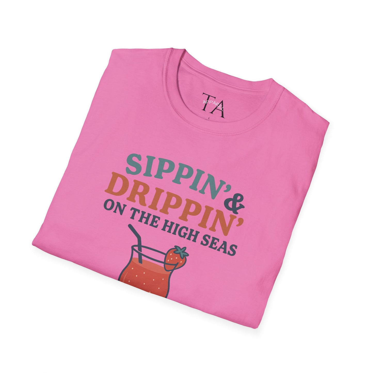 Nautical Cocktail T-Shirt - Sippin & Drippin Summer Vibes Beach Party Wear