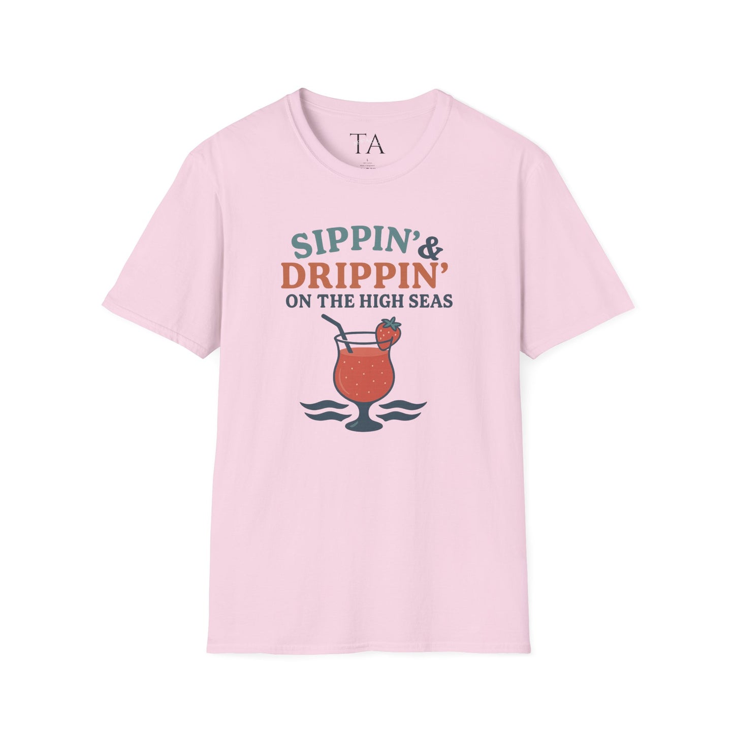 Nautical Cocktail T-Shirt - Sippin & Drippin Summer Vibes Beach Party Wear