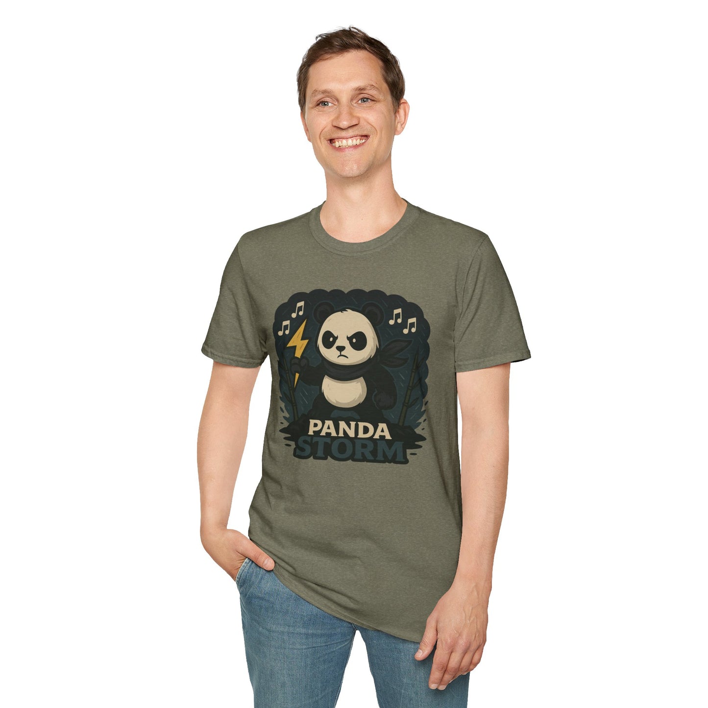 Panda Storm Tee for Animal and Music Lovers - Softstyle T-Shirt